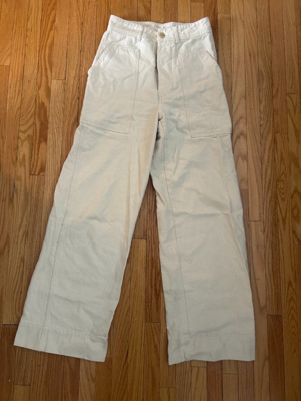 Girls of Dust Sailor Fatigue Denim Pants in Natural